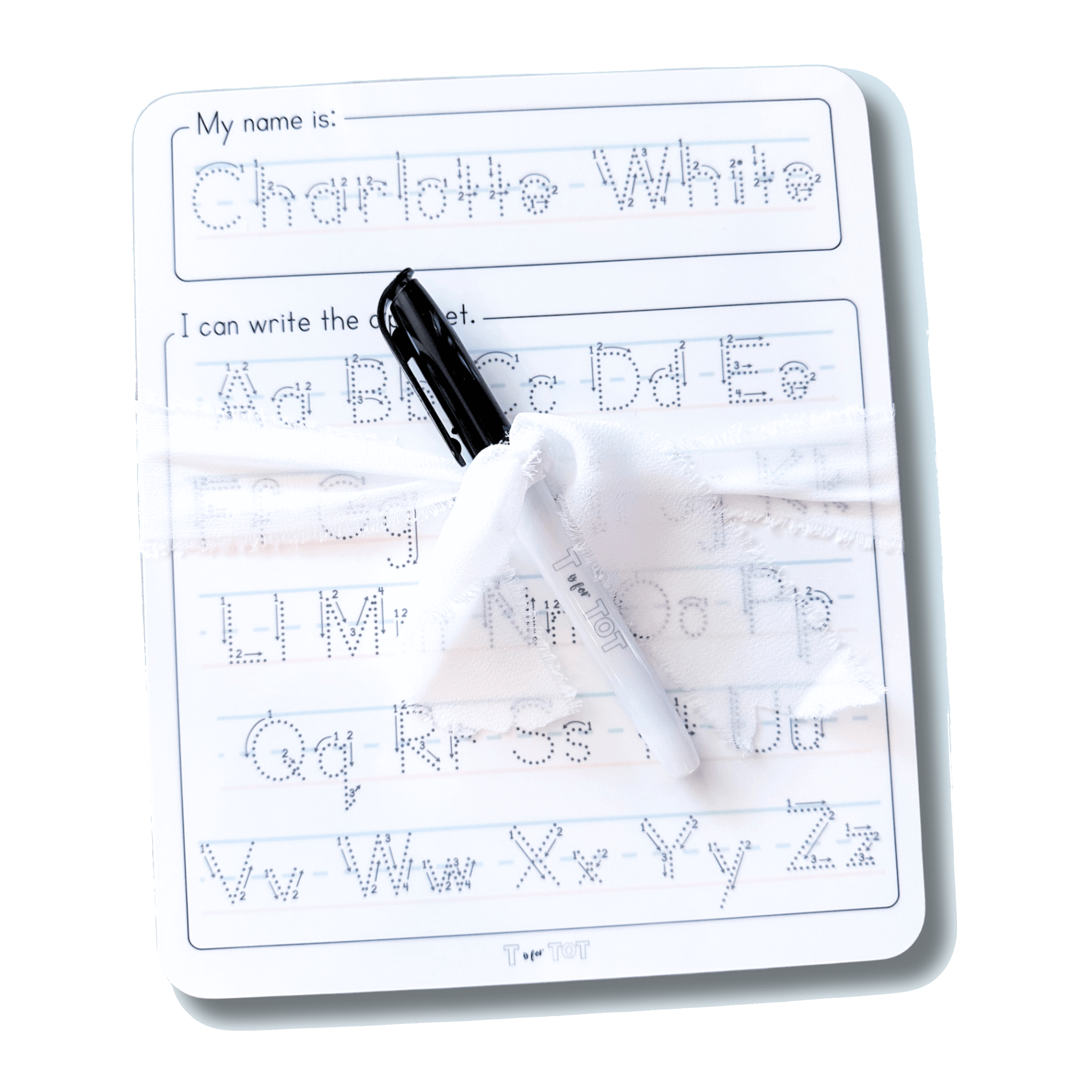 Personalized Dry Erase Name + Alphabet Board
